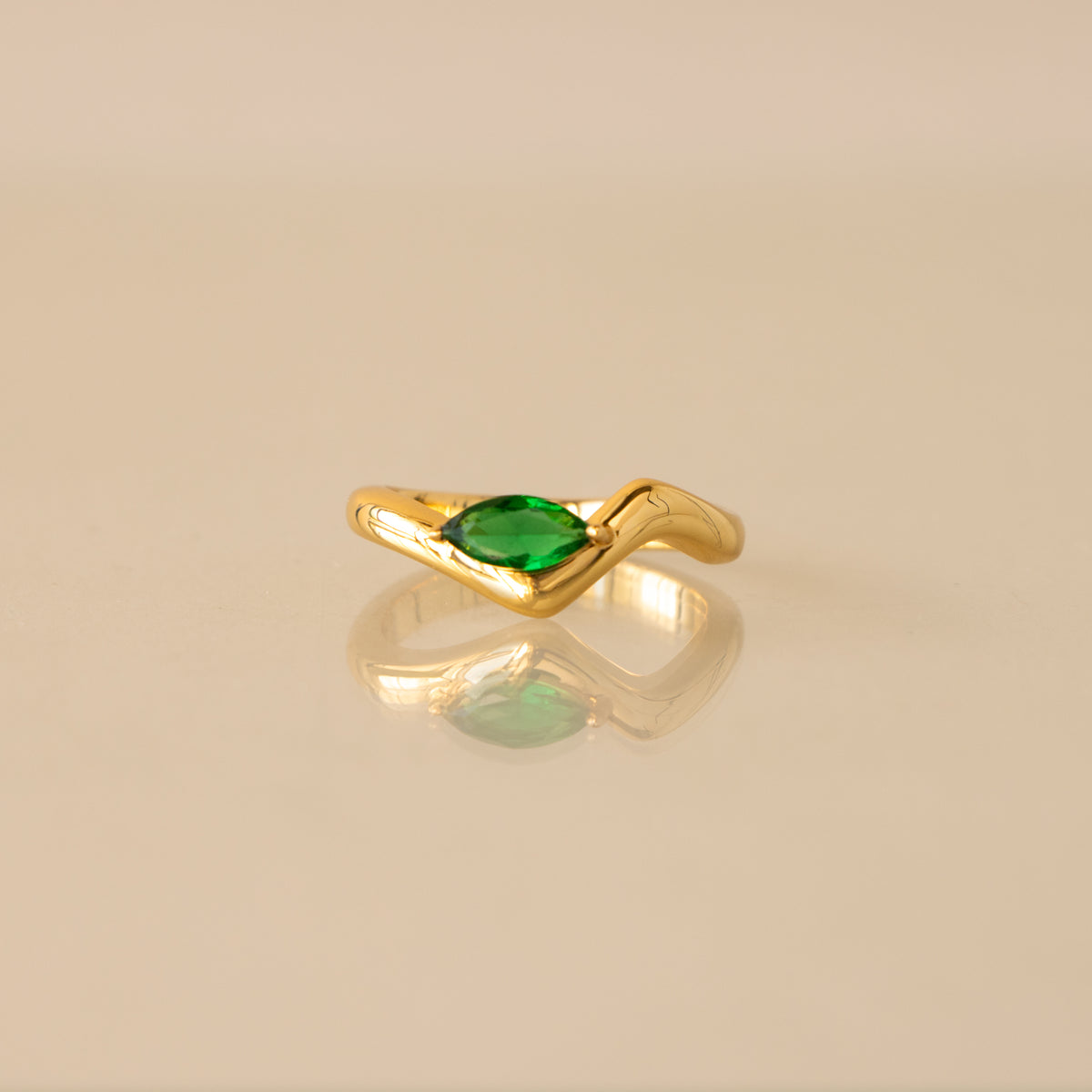 Emerald Wave Ring