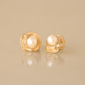 Organic Pearl Frame Studs