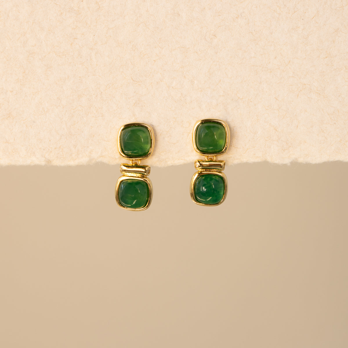 Twin Jade Cushion Studs