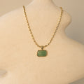 Elongated Jade Cushion Necklace