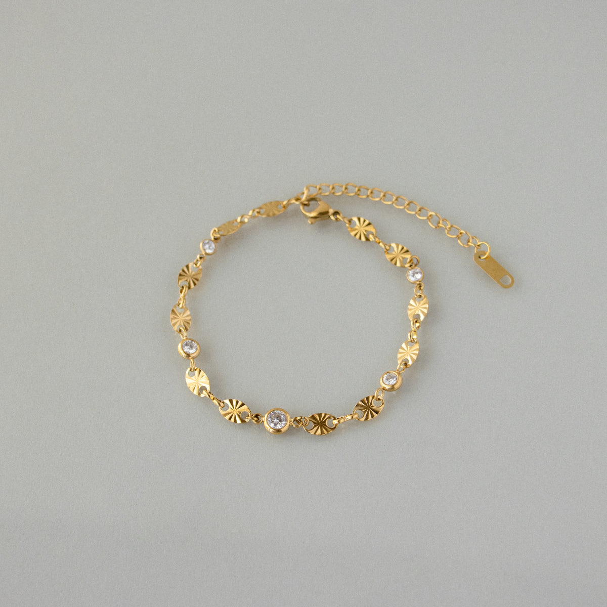 Diamond & Sunburst Charm Bracelet