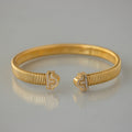 Pave Libra Ribbed Cuff Bracelet