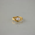 Oval Diamond Duo Curve Ring