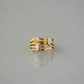 Wavy Quad Diamond Teardrop Ring
