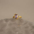 Baguette Gemstone Flower Ring