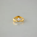 Concave Diamond Teardrop Ring