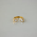 Open Diamond Teardrop Signet Ring