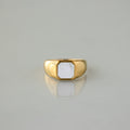Mother of Pearl Signet Band Ring
