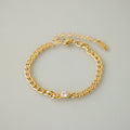Bold Solitaire Diamond Curb Bracelet