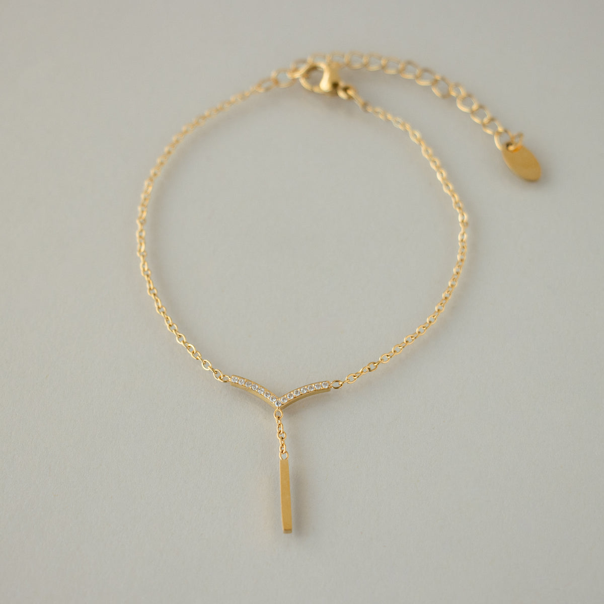 Diamond Chevron Lariat Bracelet
