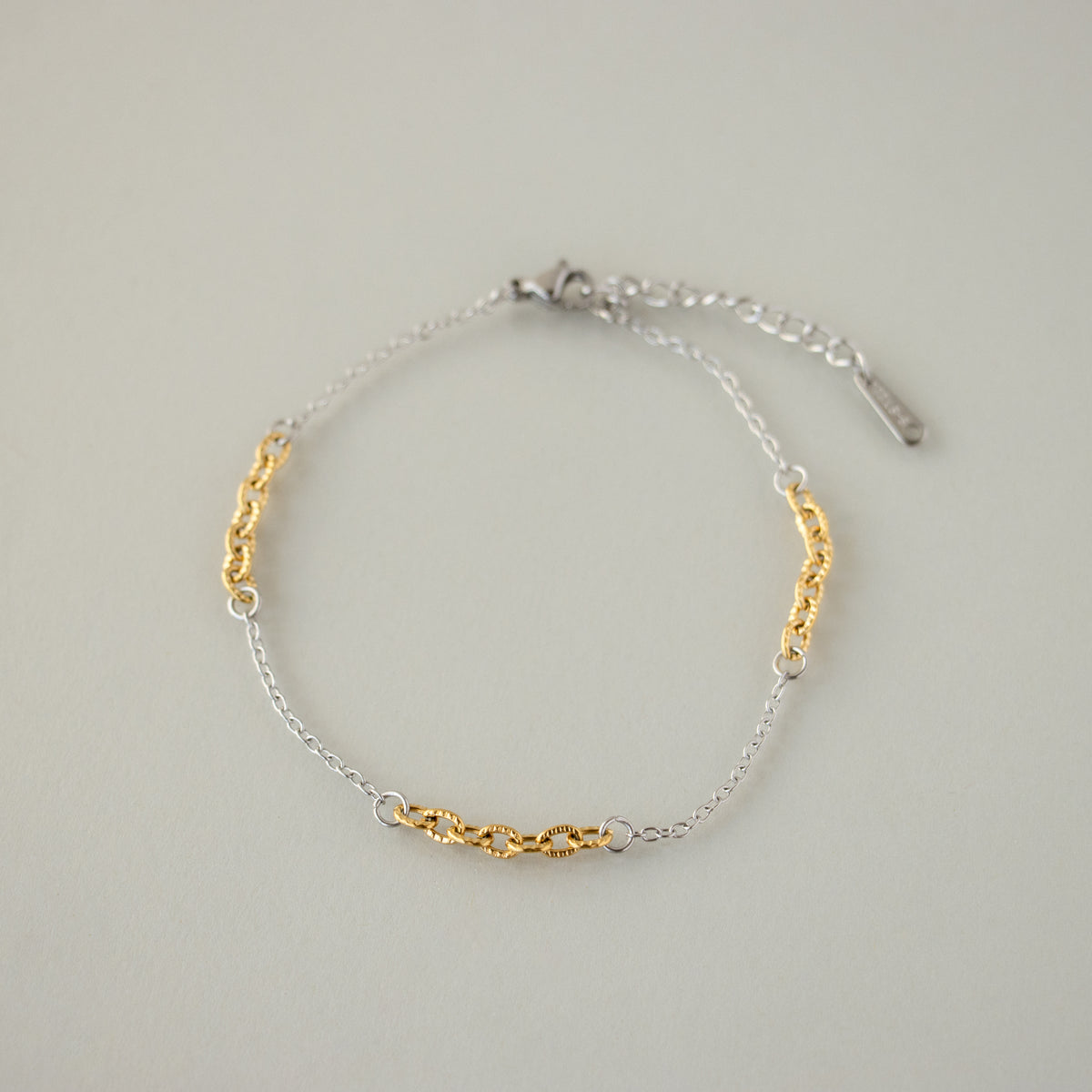 Mixed Metal Link Chain Bracelet