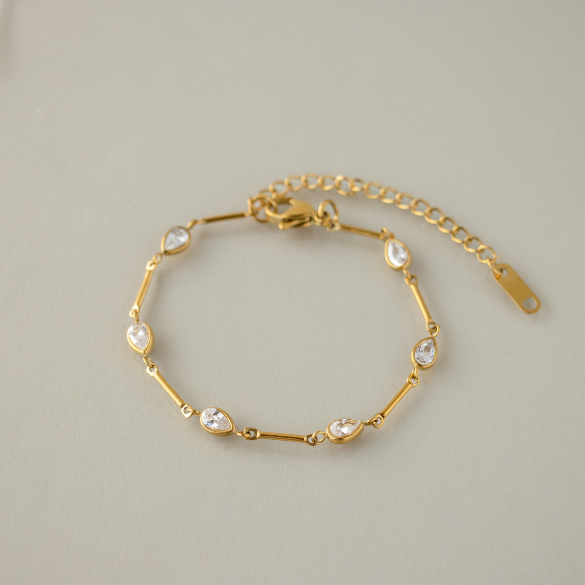 Diamond Teardrop Bar Bracelet