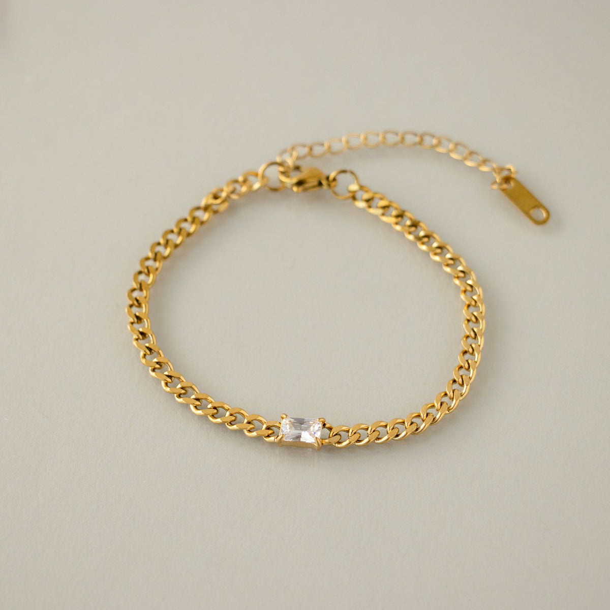 Baguette Diamond Curb Bracelet