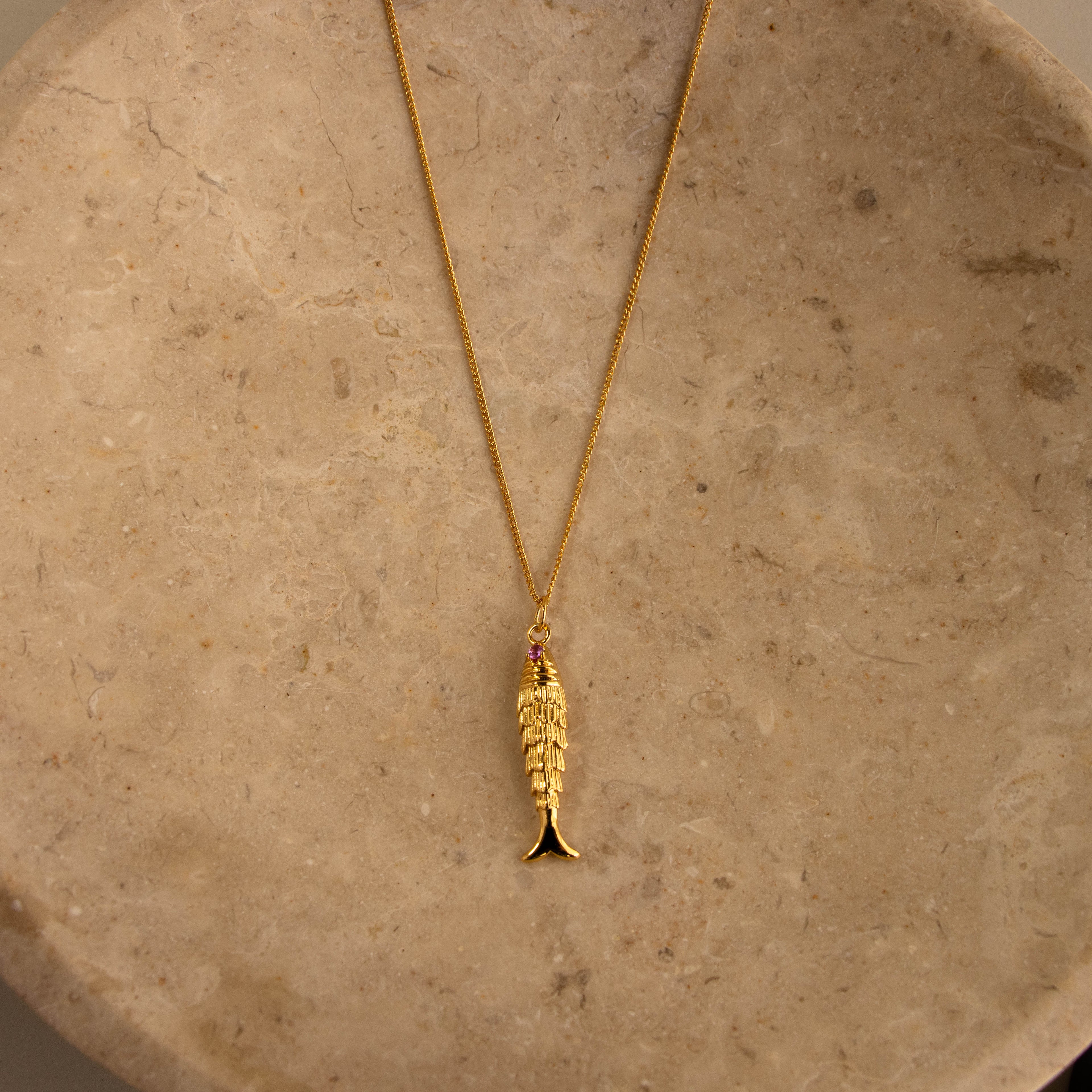 Vintage Fish Pendant Necklace