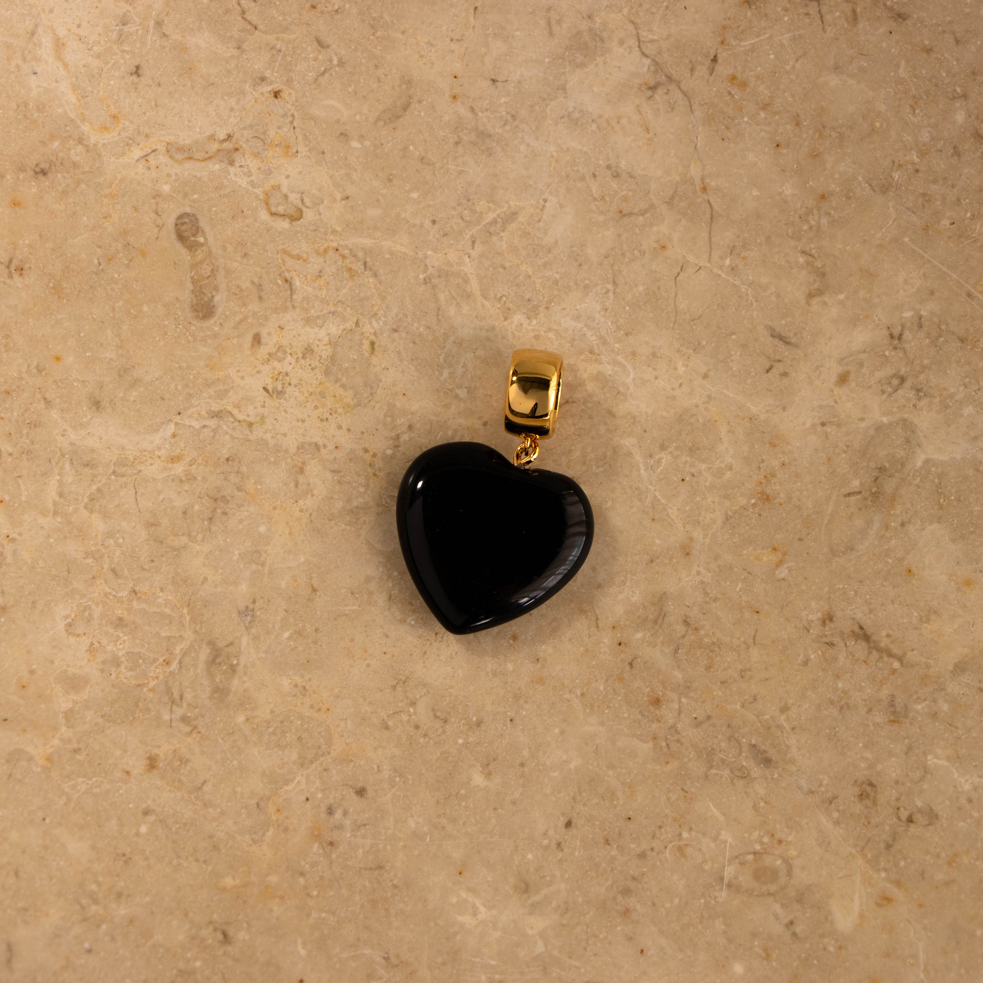 Natural Onyx Heart Charm