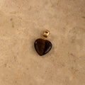 Natural Tiger's Eye Heart Charm