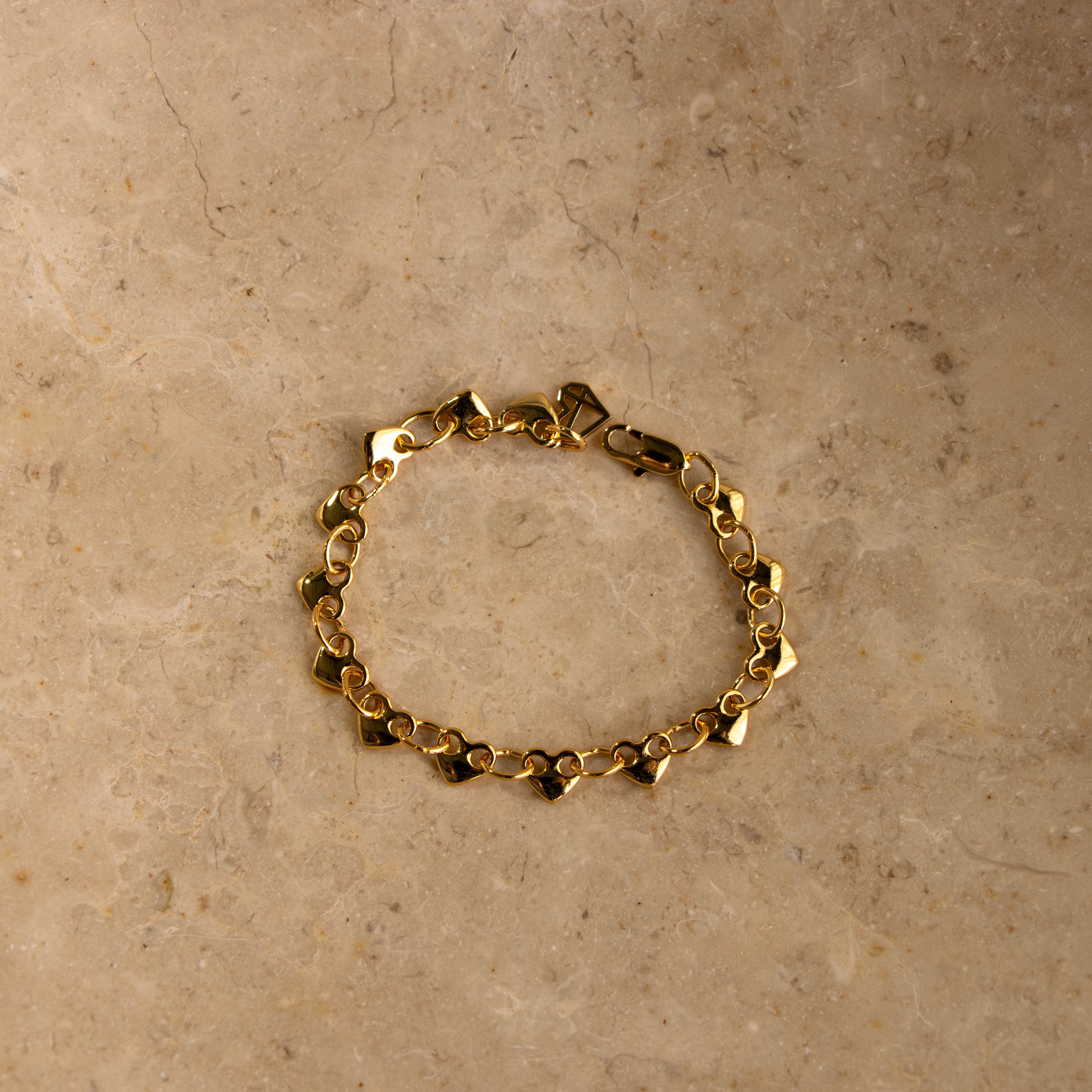 Organic Heart Link Chain Bracelet