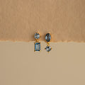 Mixed Blue Gemstone Drop Studs