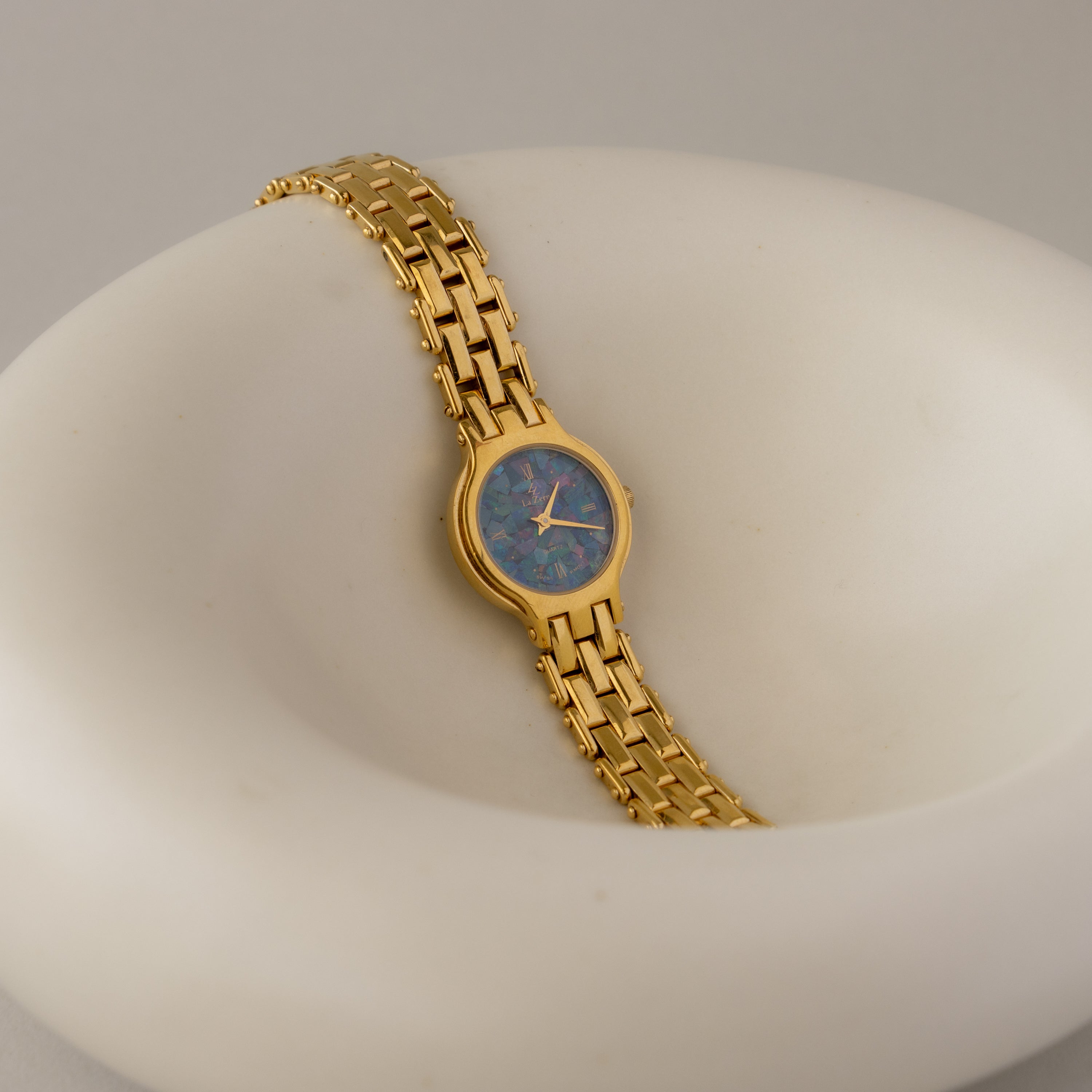 Vintage La Zern Swiss Mosaic Gold Watch