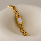 Vintage Gucci Swiss Tank Change Belt Gold Watch