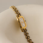 Rare Vintage Geneva Floral Gemstone Locket Gold Watch