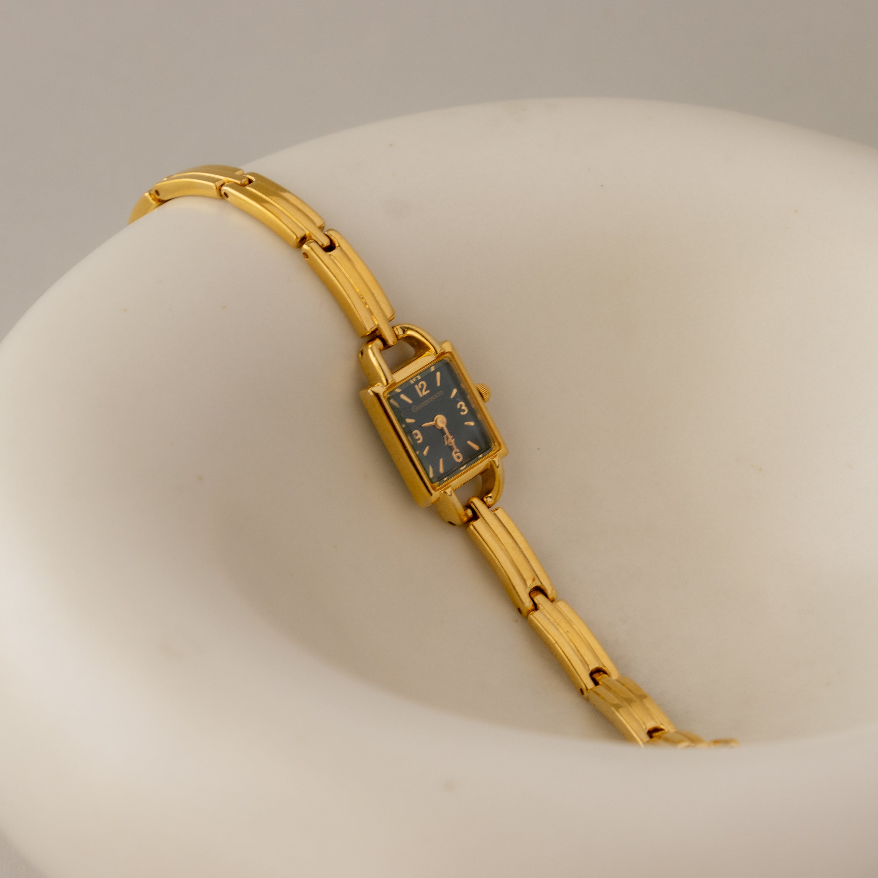 Vintage Giandonato Emerald Tank Gold Watch