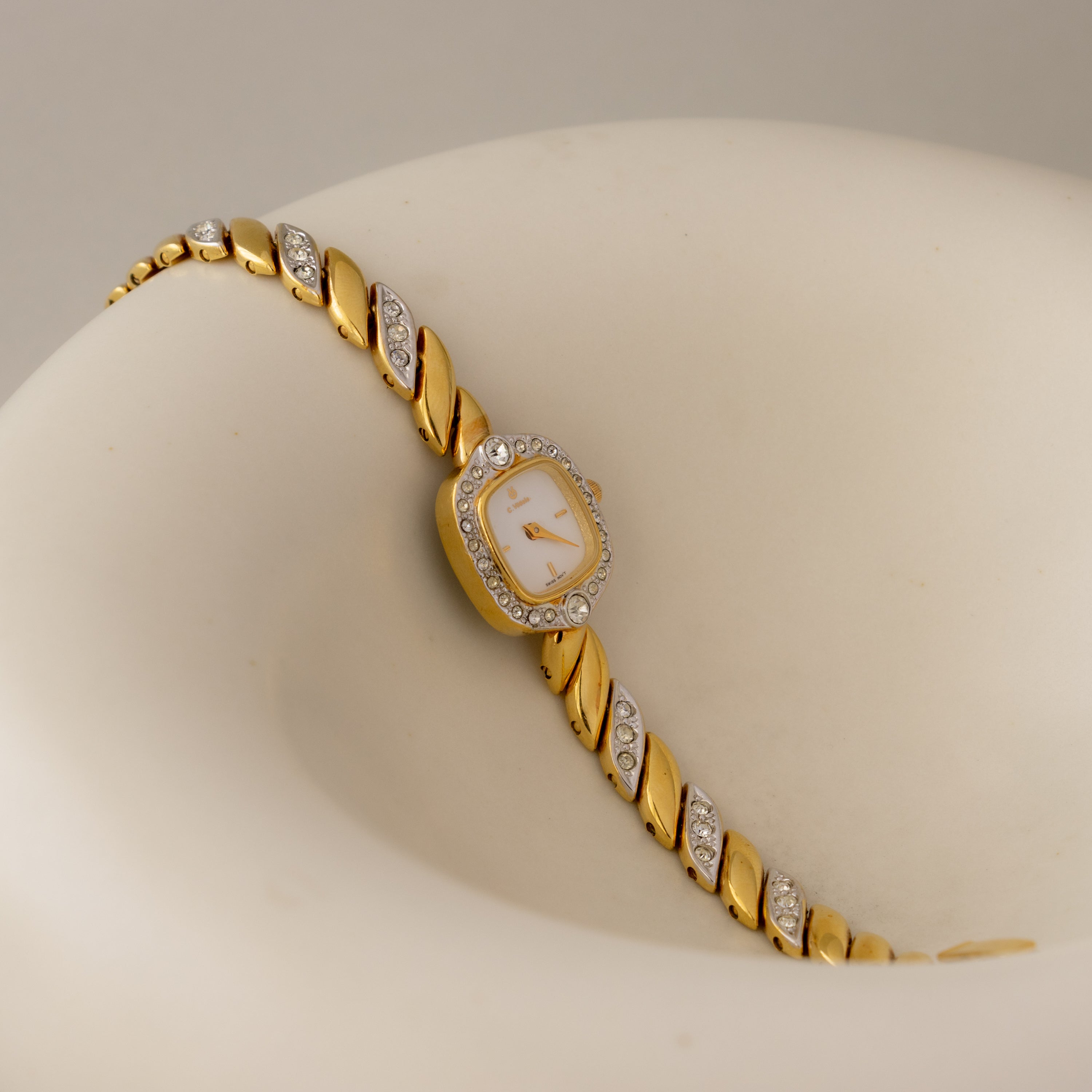 Vintage Charles Vögele Swiss Pave Two Tone Watch