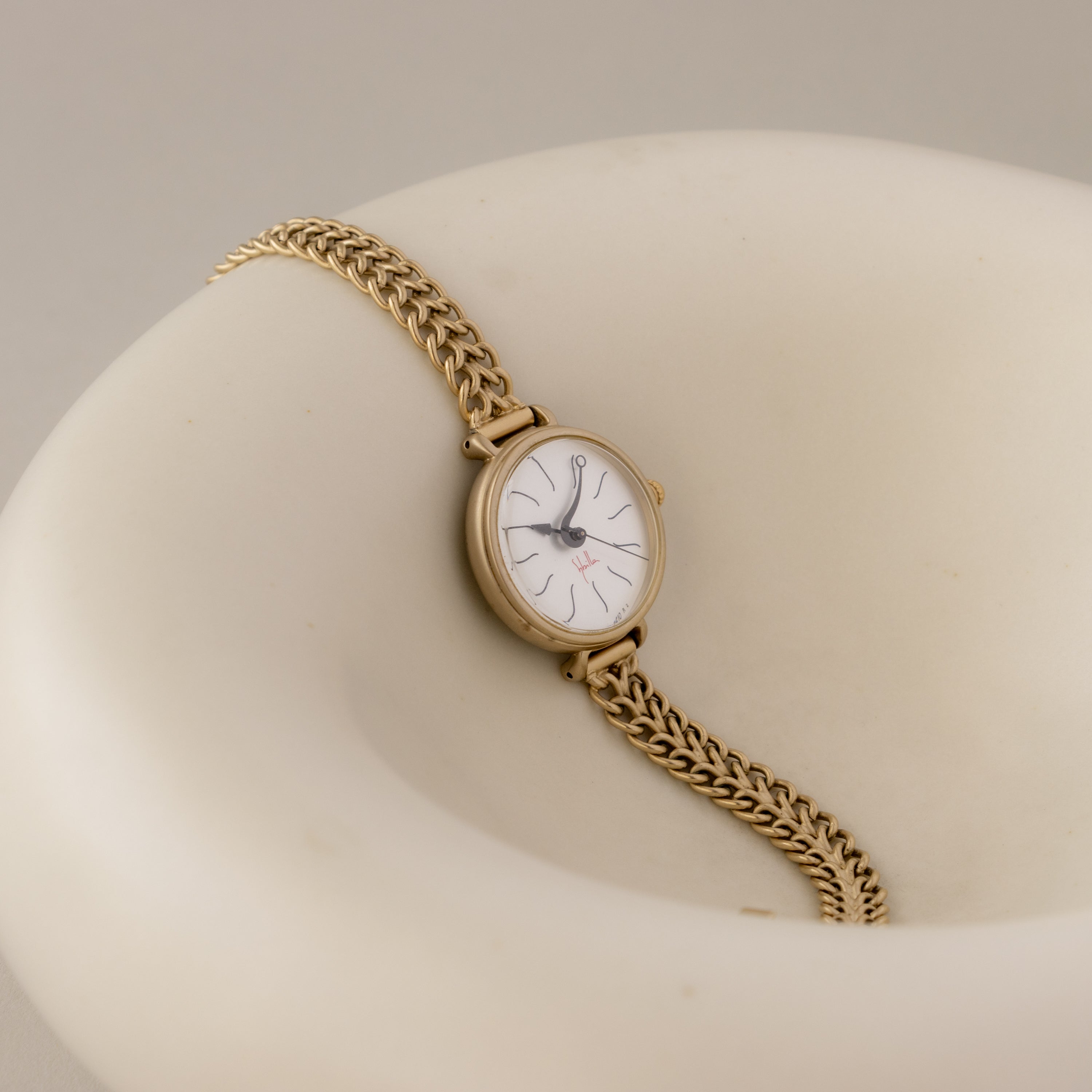 Vintage Seiko Sybilla Round Matte Gold Watch