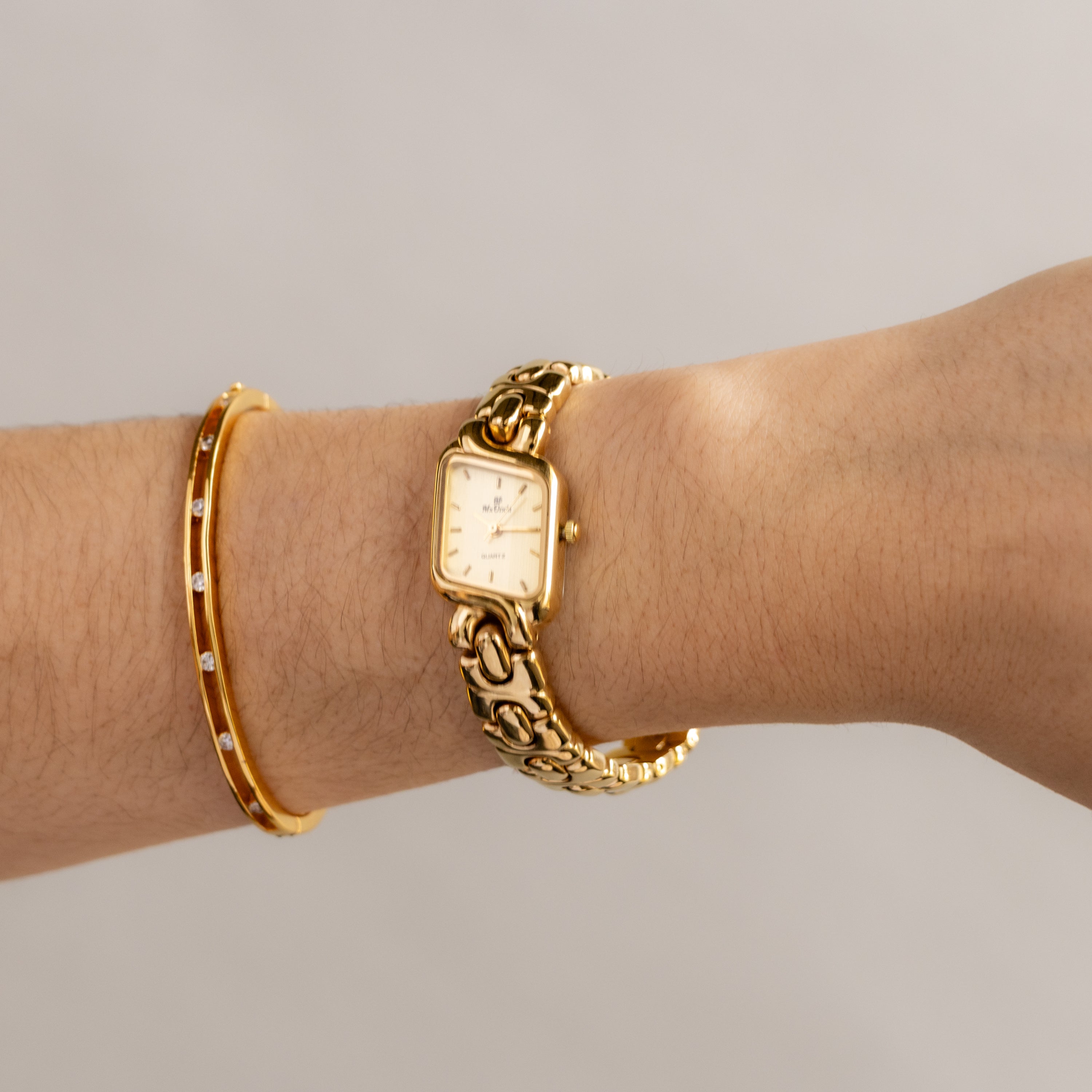 Rare Vintage Mx Onda Rectangular Gold Watch