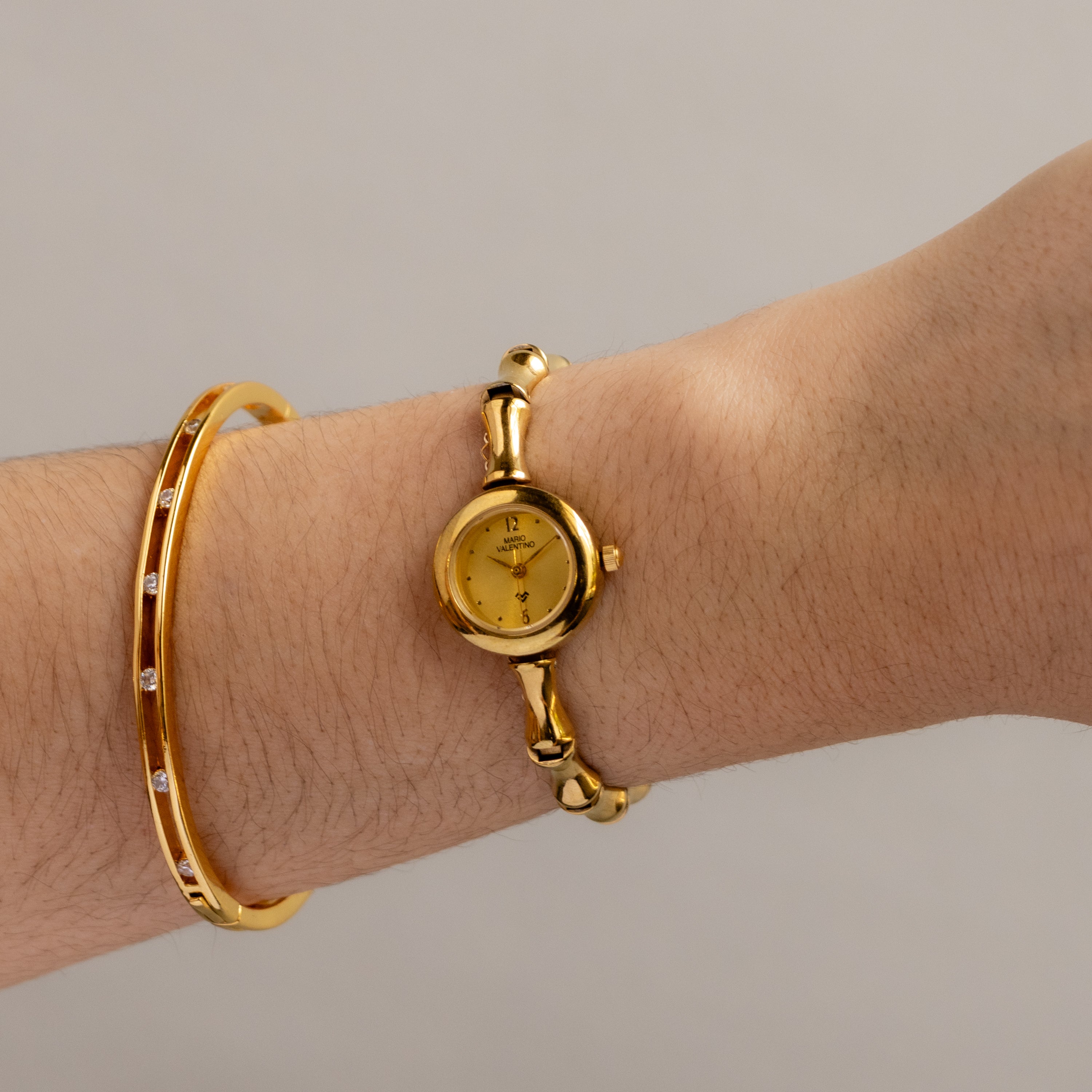 Vintage Mario Valentino Bamboo Link Gold Watch