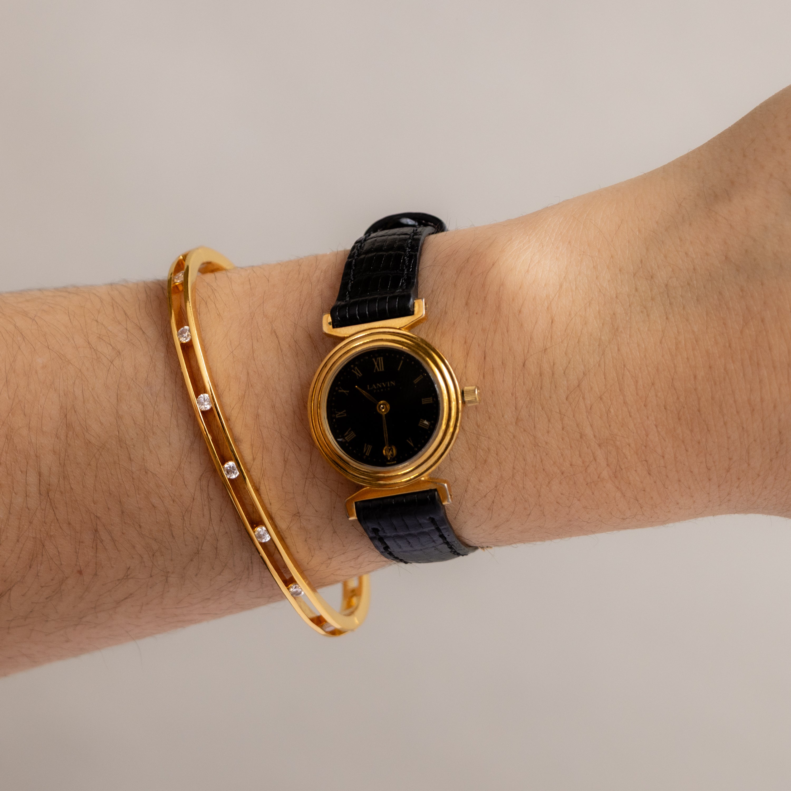 Vintage Lanvin Swiss Midnight Gold Watch