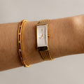 Vintage YSL Rectangular Mesh Gold Watch
