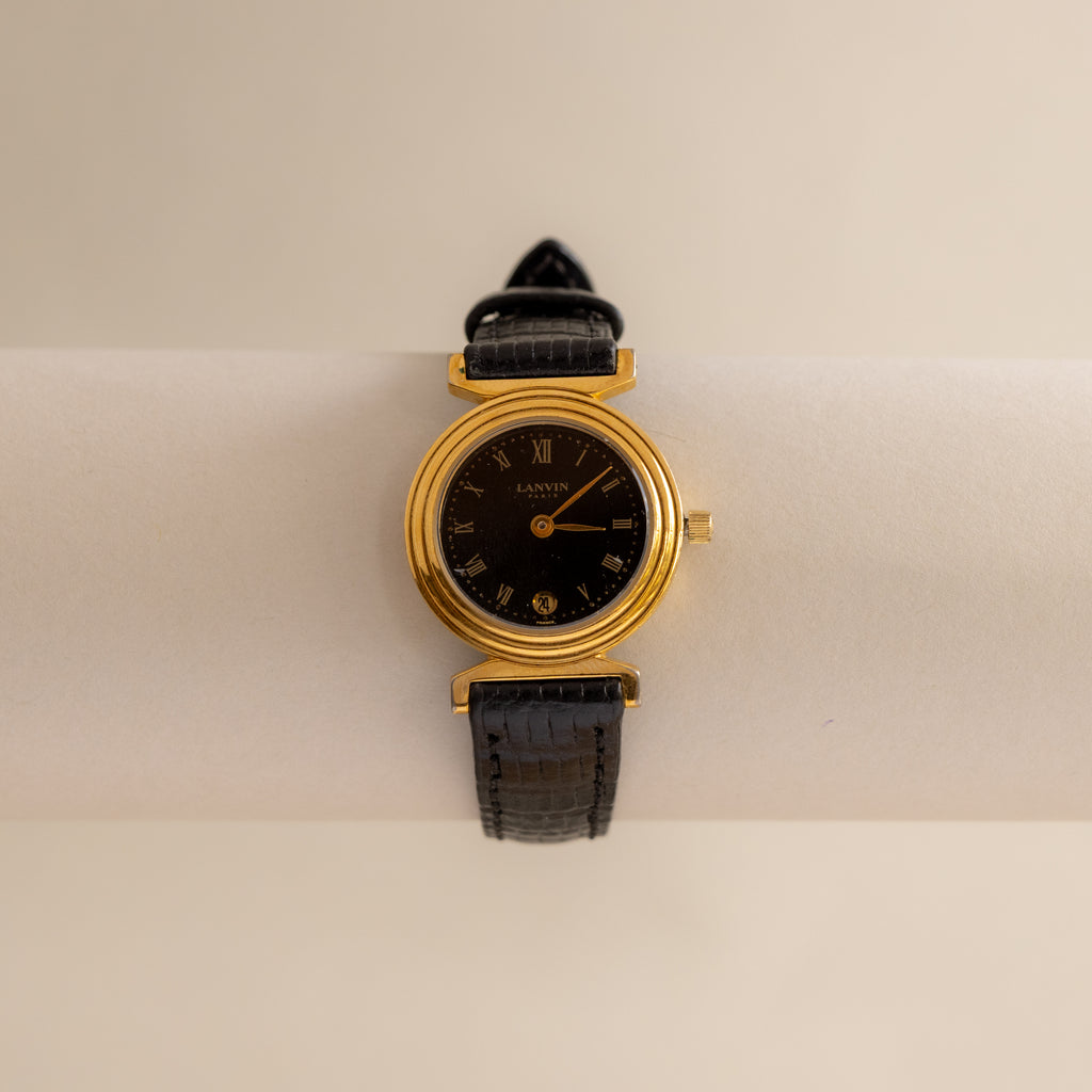 Vintage Lanvin Swiss Midnight Gold Watch