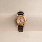 Vintage Burberry Brown Strap Two Tone Watch