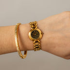 Vintage Fendi Swiss Mother of Pearl Gold Watch