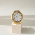 Vintage Seiko Octagonal Gold Desk Clock