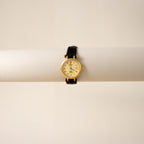 Vintage Burberrys Swiss Black Leather Gold Watch