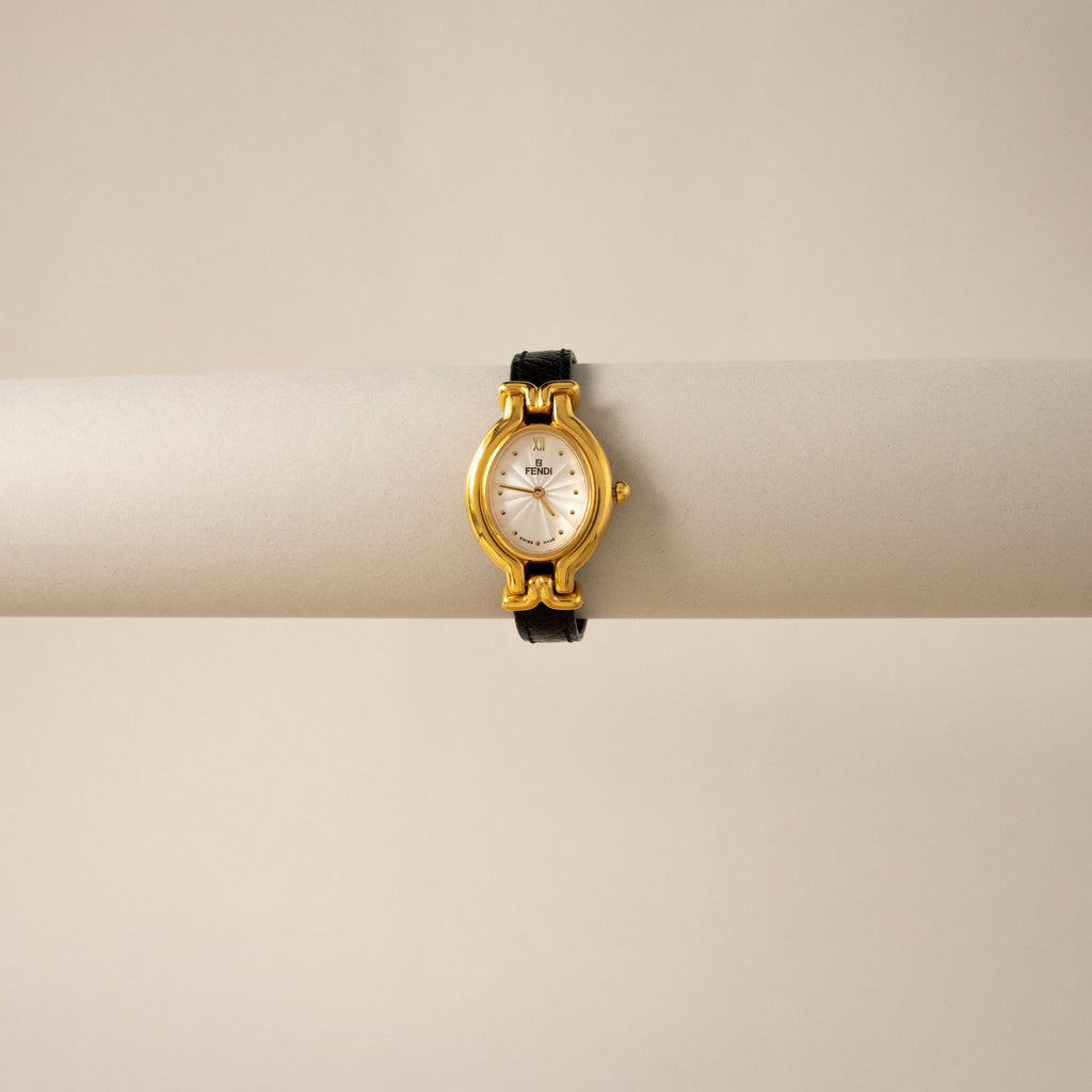 Vintage Fendi Swiss Hourglass Gold Watch