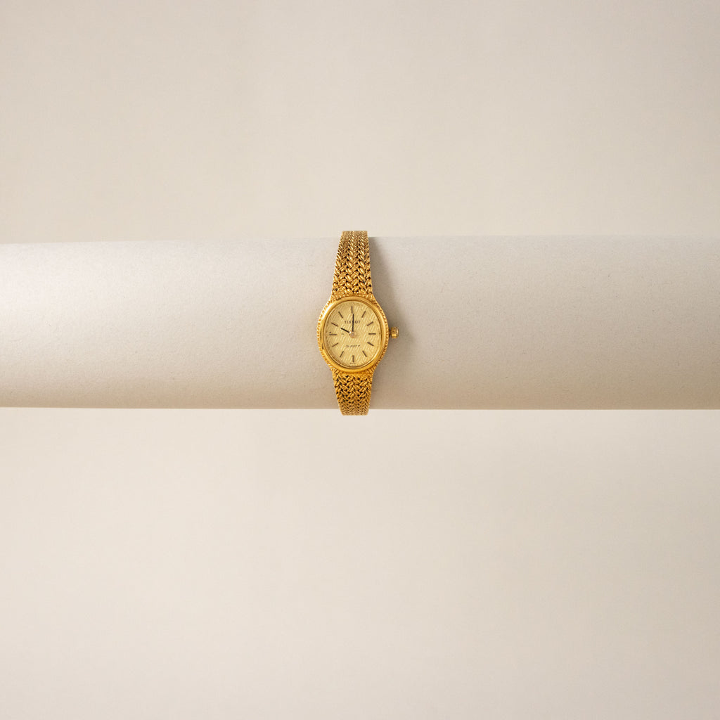 Vintage Tissot Swiss Oval Mesh Gold Watch