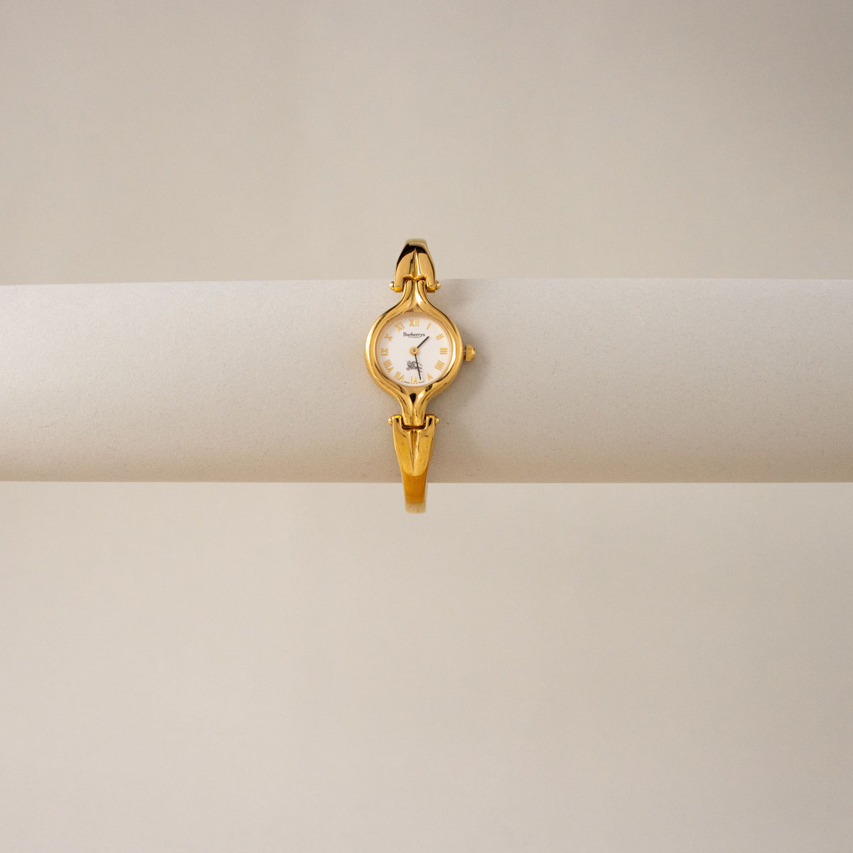 Vintage Burberrys Swiss Equestrian Cuff Gold Watch