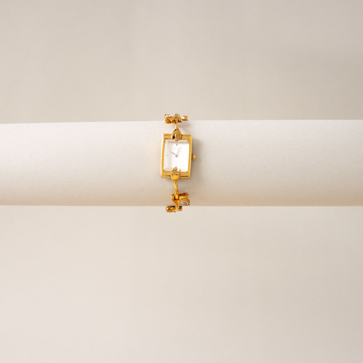 Vintage Salvador Dali Rectangular Garden Gold Watch