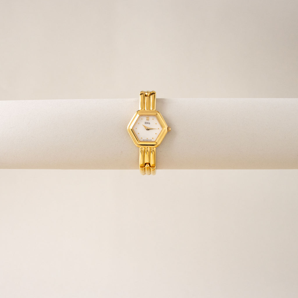 Vintage ESQ Hexagon Gold Watch