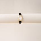 Vintage Seiko Exceline Black Strap Gold Watch