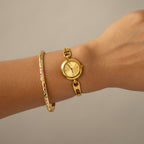 Vintage Bucherer Swiss Slim Round Gold Watch