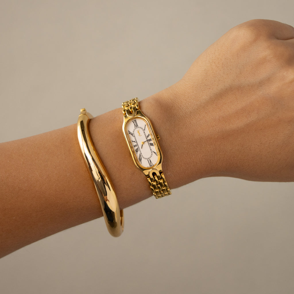 Vintage YSL Bold Oval Gold Watch