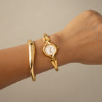 Vintage Burberrys Swiss Equestrian Cuff Gold Watch