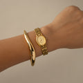 Vintage Seiko Belfina Oval Woven Gold Watch
