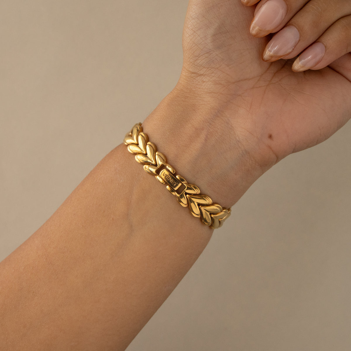 Vintage Philippe Venet Hearts Gold Watch