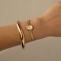 Vintage Citizen Ribbed Gold Watch