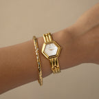 Vintage ESQ Hexagon Gold Watch